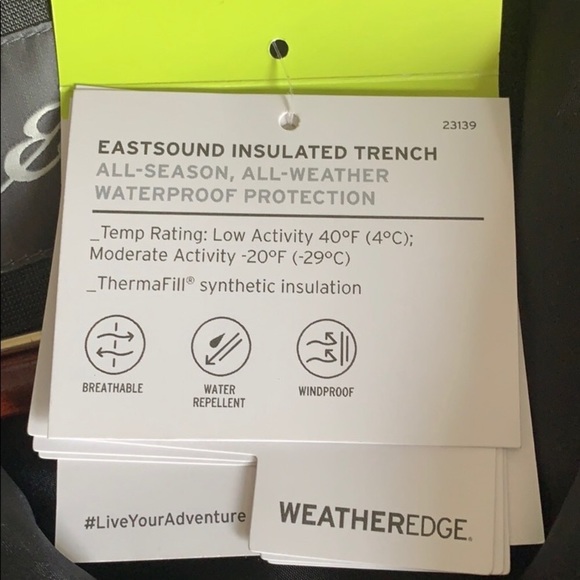 NWT Eddie Bauer Eastsound Insulated Trench Coat - Picture 6 of 6